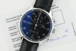 IWC SCHAFFHAUSEN PORTUGIESER AUTOMATIC CHRONOGRAPH W/ GUARANTEE CARD REF. IW371438 CIRCA 2011,