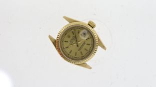 LADIES 18CT ROLEX DATEJUST 26 REFERENCE 69178 CIRCA 1989, circular champagne dial with baton hour