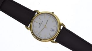 MAURICE LACROIX QUARTZ WATCH, circular white dial with baton hour markers, quickset date at 6 o'