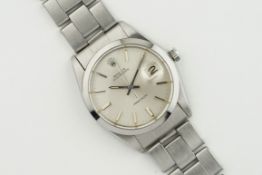 ROLEX OYSTERDATE PRECISION REF. 6694, circular patina silver dial with hour markers and hands,