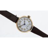 VINTAGE 9CT TRENCH WATCH CIRCA 1920's