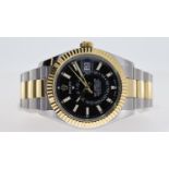 ROLEX SKYDWELLER STEEL AND GOLD REFERENCE 326933 WITH BOX AND PAPERS 2018