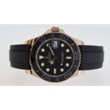 18CT ROSE GOLD ROLEX OYSTER PERPETUAL DATE YACHT-MASTER 37 REFERENCE 268655 WITH BOX AND PAPERS