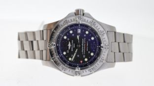 BREITLING SUPER OCEAN AUTOMATIC REFERENCE A17390, black dial, luminous hour markers, outer track,