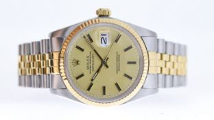 ROLEX DATEJUST REFERENCE 16013 CIRCA 1984, circular champagne dial with baton hour markers, date