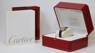 CARTIER COUGAR WITH BOX REFERENCE 1190, circular cream dial, Roman numerals, gold bezel, 27mm