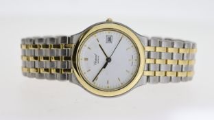 CHOPARD MONTE CARLO STEEL AND GOLD REFERENCE 9906, circular white dial with baton hour markers,