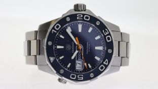 TAG HEUER AQUARACER 500M PROFESSIONAL REFERENCE WAJ1112 WITH GUARANTEE CARD, blue dial with orange