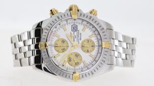 BREITLING CHRONOMAT AUTOMATIC REFERENCE B13356, circular silver dial with gold applied hour markers,
