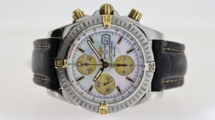 BREITLING CHRONOMAT EVOLUTION MOTHER OF PEARL REFERENCE B13356, circular mother of pearl dial with