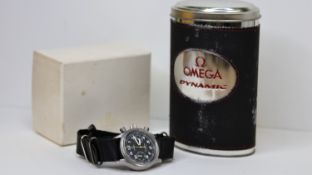 OMEGA DYNAMIC AUTOMATIC REFERENCE 175.0310 WITH BOX, black dial, white Arabic numerals, yellowcenter