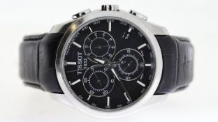 TISSOT CHRONOGRAPH REF T035617, black dial, three subsidairy dials, 42mm stainless steel case, black