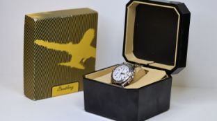 BREITLING CHRONOMAT AUTOMATIC REFERENCE A13050 W/BOX, circular white dial with arabic numeral hour