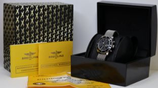 BREITLING AUTOMATIC SUPER OCEAN WITH BOX AND PAPERS REFERENCE A13320, black dial, three subsidairy