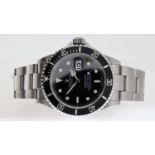 ROLEX OYSTER PERPETUAL SUBMARINER REFERENCE 16610 CIRCA 2007 WITH BOX AND PAPERS, black dial with