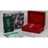 18CT LADIES ROLEX DATEJUST 26 REFERENCE 6717/8 BOX AND SERVICE CARD CIRCA 1977