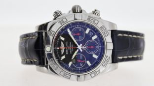 BREITLING CHRONOMAT LIMITED EDITION REFERENCE AB0141, circular black dial with applied hour markers,