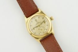 ROLEX OYSTER PERPETUAL 18CT GOLD 'BUBBLE BACK' REF. 3130 CIRCA 1940, circular patina dial with