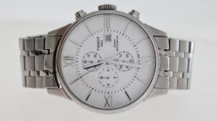 TISSOT QUARTZ CHRONOGRAPH REFERENCE T099.407, circular white dial with baton and roman numeral