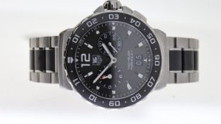 TAG HEUER FORMULAR 1 WITH BOX AND PAPERS REFERENCE WAU111C, dark gery dial, date aperture to 6 o'