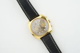 GIGANDET CHRONOGRAPH, circular twin register dial with hour markers and hands, 36mm gold plated case