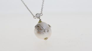 18WG southsea pearl and diamond necklace