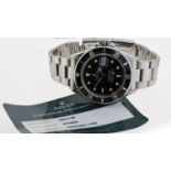 ROLEX OYSTER PERPETUAL SUBMARINER REFERENCE 16800 WITH SERVICE CARD
