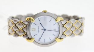 LADIES CHAUMET PARIS OR-ACIER REF 221736, approx 30mm mother of pearl dial with line hour markers,