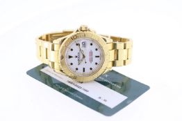 18CT ROLEX YACTHMASTER 40 REFERENCE 16628 WITH ROLEX SERVICE