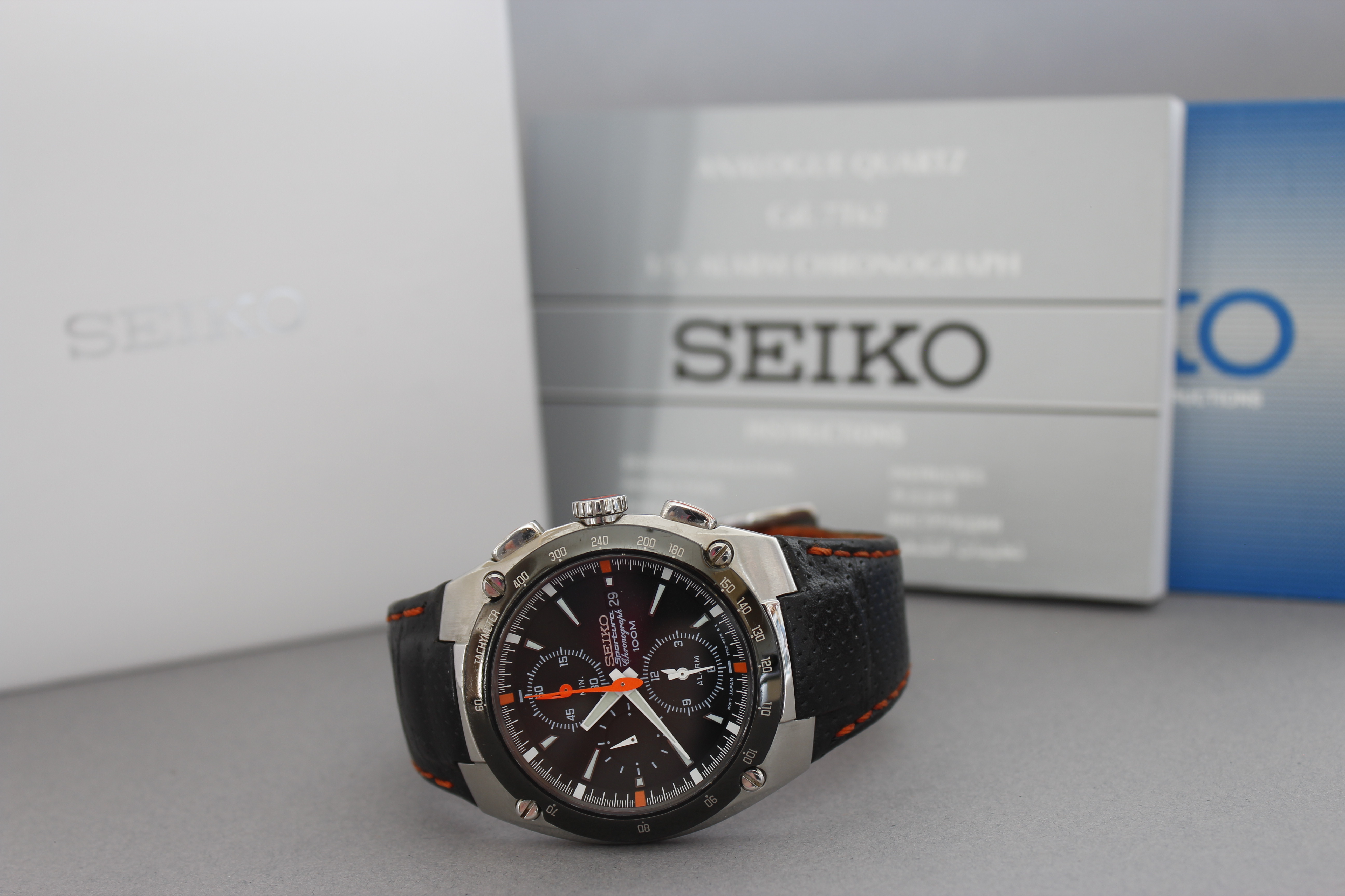 SEIKO SPORTURA CHRONOGRAPH REFERENCE 7T62-03D0 BOX AND PAPERS