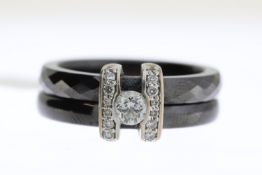 Guy Laroche Diamond H Ceramic Ring