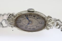 ART DECO ROLEX LADIES COCKTAIL WATCH CIRCA 1930s, large size oval dial with Arabic numerals, dial
