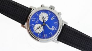 CHOPARD MILLE MIGLIA CHRONOGRAPH REF 8271, approx 38mm blue dial with Arabic hour markers, date