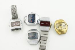 GROUP OF JUMP HOUR WRISTWATCHES, sold as spares and repairs.