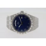 TUDOR ROYAL DATE DAY REFERENCE 28600, blue dial with Roman numerals, stainless steel case and