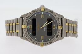BREITLING AROSPACE TITANIUM REFERENCE F56062, grey dial, gold Arabic numerals, digital / analogue