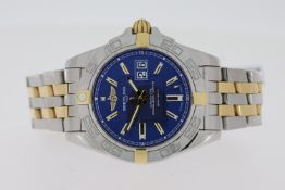 BREITLING COCKPIT REFERENCE B49350 AUTOMATIC CHRONMETER, blue dial, steel and gold detail,