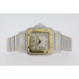 CARTIE SANTOS GALBEE REFERENCE 2423 AUTOMATIC, radial dial with gold Roman numerals, outer track,