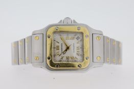 CARTIE SANTOS GALBEE REFERENCE 2423 AUTOMATIC, radial dial with gold Roman numerals, outer track,