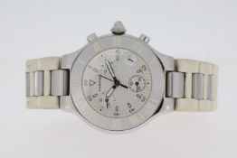 CARTIER 21 CHRONOSCAPH QUARTZ WATCH REFERENCE 2424. 38mm stainless steel case with screw down case