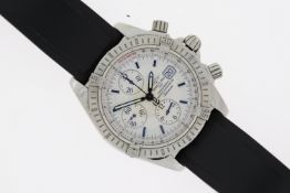 BREITLING CHRONOMAT EVOLUTION AUTOMATIC REFERENCE A13356 WITH BOX, silver dial wth three