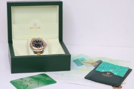 ROLEX YACTHMASTER 40 STEEL AND GOLD 16623 BOX AND PAPERS 2007, circular sunburst blue dial with gold