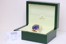 18CT ROLEX SUBMARINER DATE 'BLUESY' REFERENCE 116618 WITH BOX