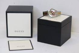 GUCCI KING SNAKE REF 126.4 WITH BOX AND PAPERS, snake design to dial, bi-colour case and bracelet,