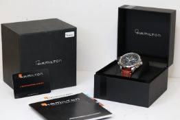HAMILTON KHAKI X-WIND QUARTZ CHRONOGRAPGH REFERENCE H779120 WITH BOX AND PAPERS 2019. circular black
