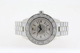 DIOR CHRISTAL AUTOMATIC MOTHER OF PEARL REFERENCE CD113512, approx 34mm stainless steel case with