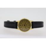 LADIES VINTAGE OMEGA DE VILLE QUARTZ, champagne dial, gold plated case, 20mm, Omega black strap