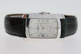 18CT BAUME & MERCIER CLASSIMA REFERENCE 3149186, white rectangular dial, 18ct white gold, 26mm case,