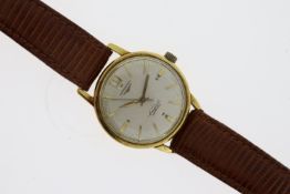 18CT VINTAGE LONGINES CONQUEST AUTOMATIC REFERENCE 9025 CIRCA 1960's, 34mm 18ct gold case with baton