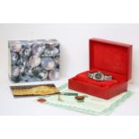 LADIES ROLEX 69190 OYSTER PERPETUAL DATE BOX AND PAPERS CIRCA 1993, black dial, baton hour